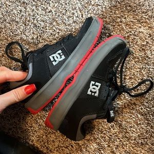 DC kids black skate shoes- size 12.5- worn once